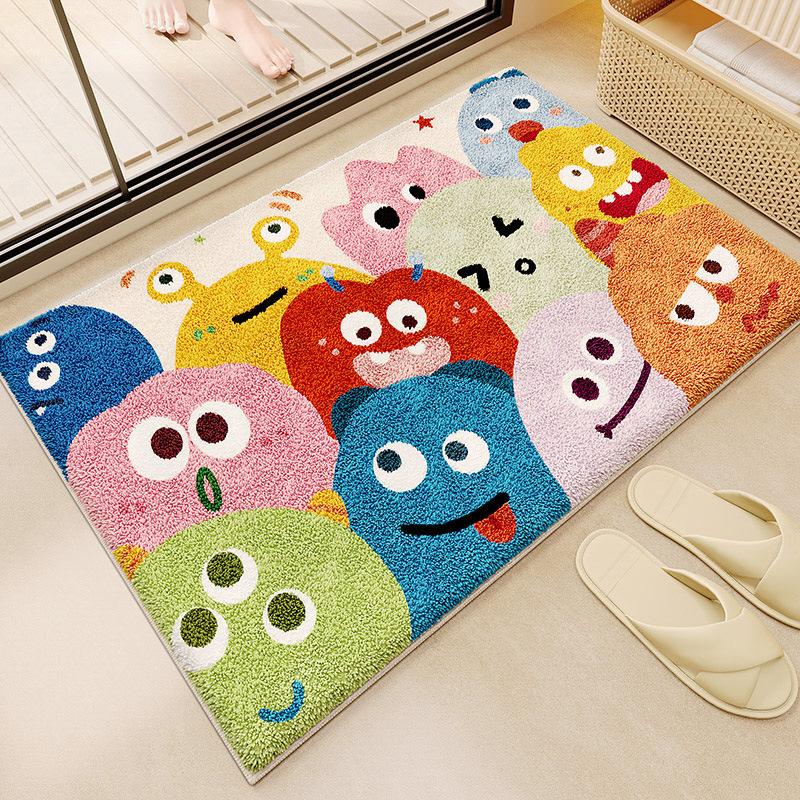 Absorbent Monster Bathroom Floor Mat Bathroom Floor Mat Imitation Cashmere Door Mat Non-slip Mat Household Bedroom Carpet Door Mat