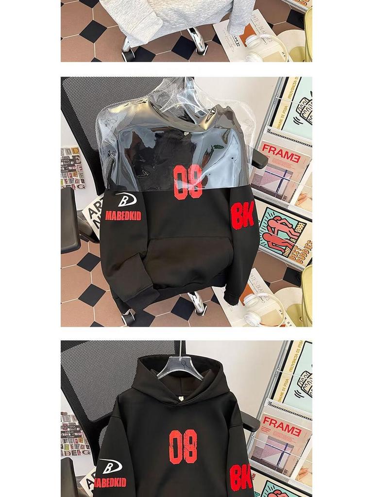 Autumn Unisex Letter Print Embroidered Hoodie - Casual Trendy Loose Fit