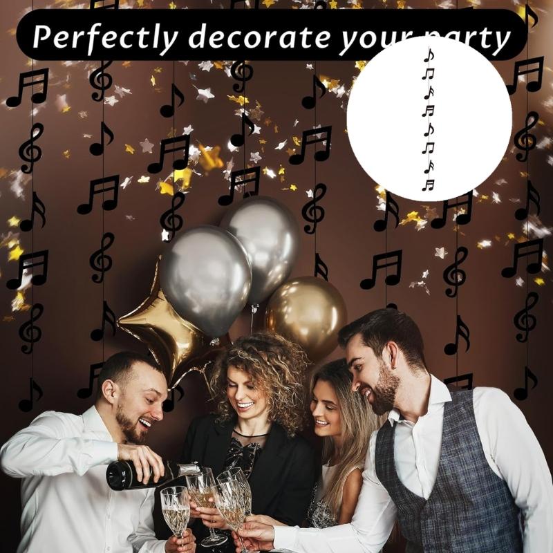 Recycled Paper Black Musical Notes Decorations for Party and Music Event Creating Festival Atmosphere Easy Installation