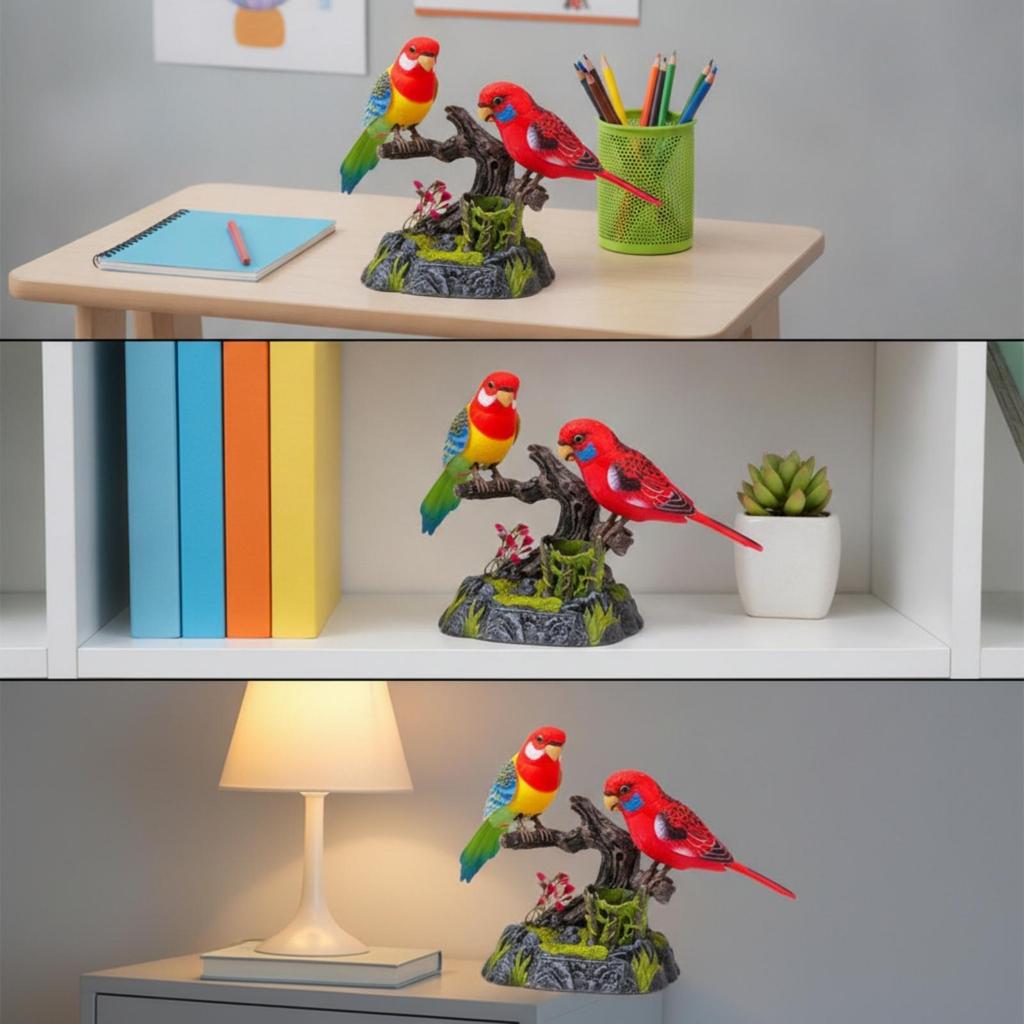 Chirping Talking Parrot Ornament Interactive Sound Activated Bird