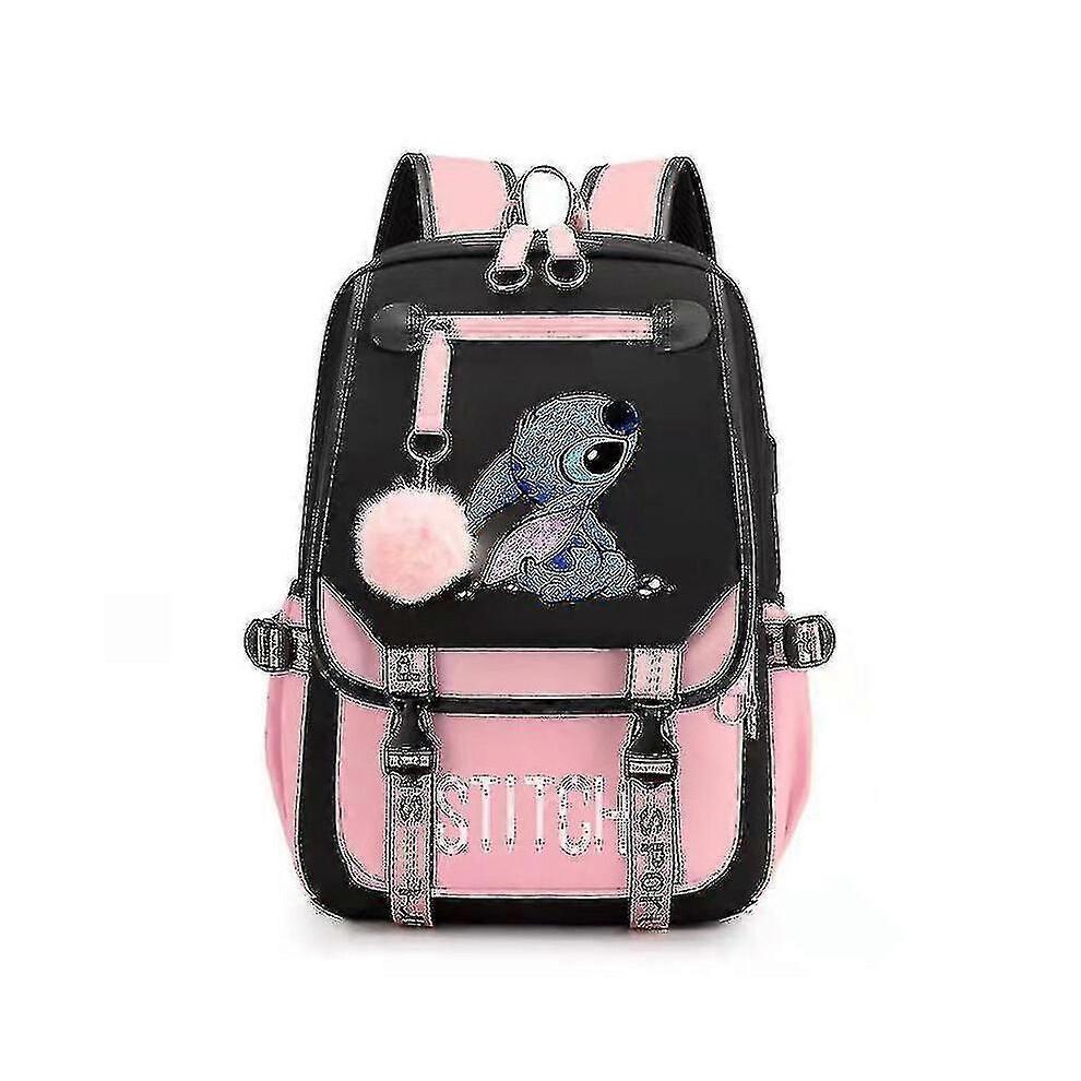 (ROSA) Stitch USB-wiederaufladbarer Schulranzen Studentenrucksack