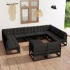 Day and Night - Day and Night 12-piece Garden Furniture Set with Black Pine Wood Cushions