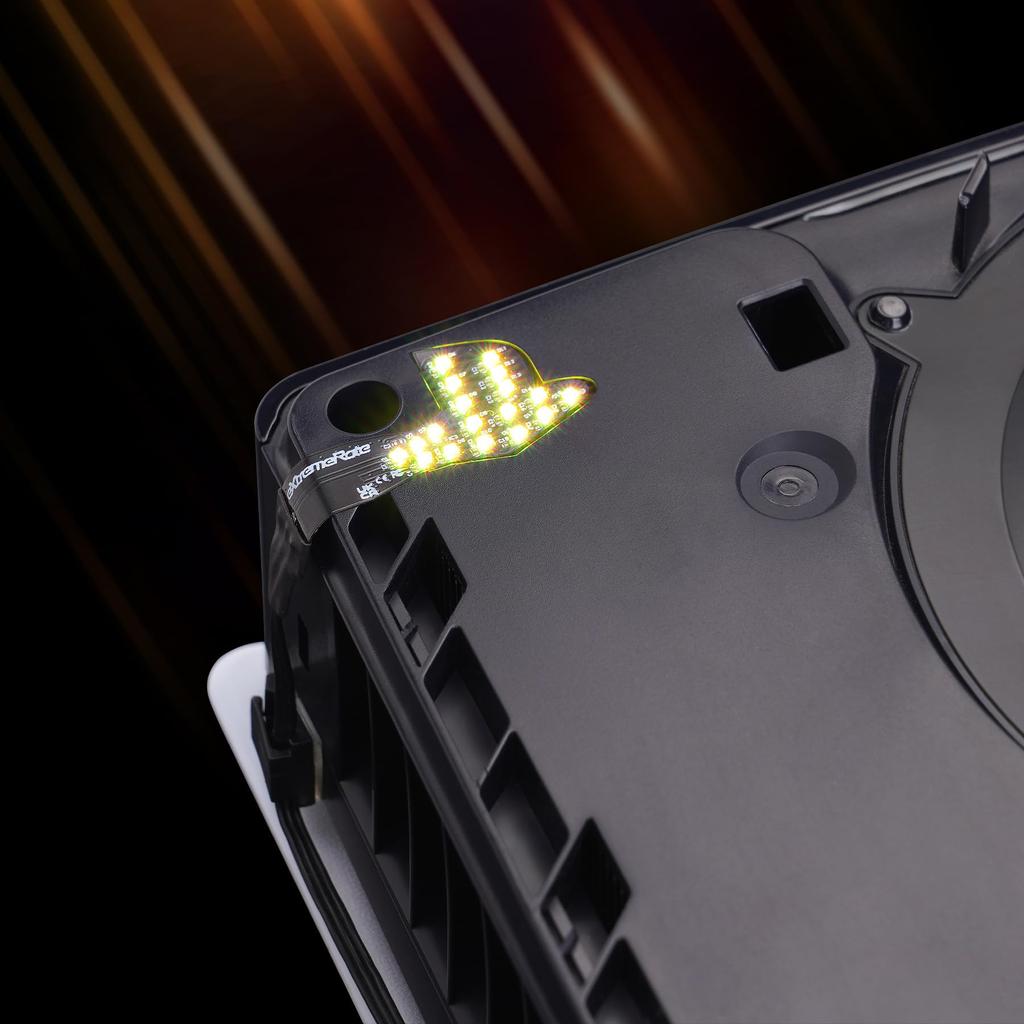 eXtremeRate RGB Logo LED Kit for PS5 Colors 40 Lighting Compatible with Disc and Digital Decorative Illuminated Logo Light Slim/Pro (7 & Effects),