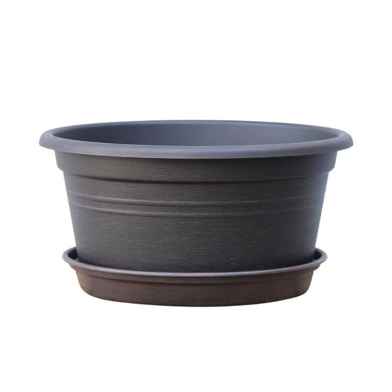 

Retro Lotus Planter Large Diameter Shallow Flowerpot Plastic Hydroponic Planter for Growing Lotus Seeds Aquatic Plants Balcony Garden Use M коричневый