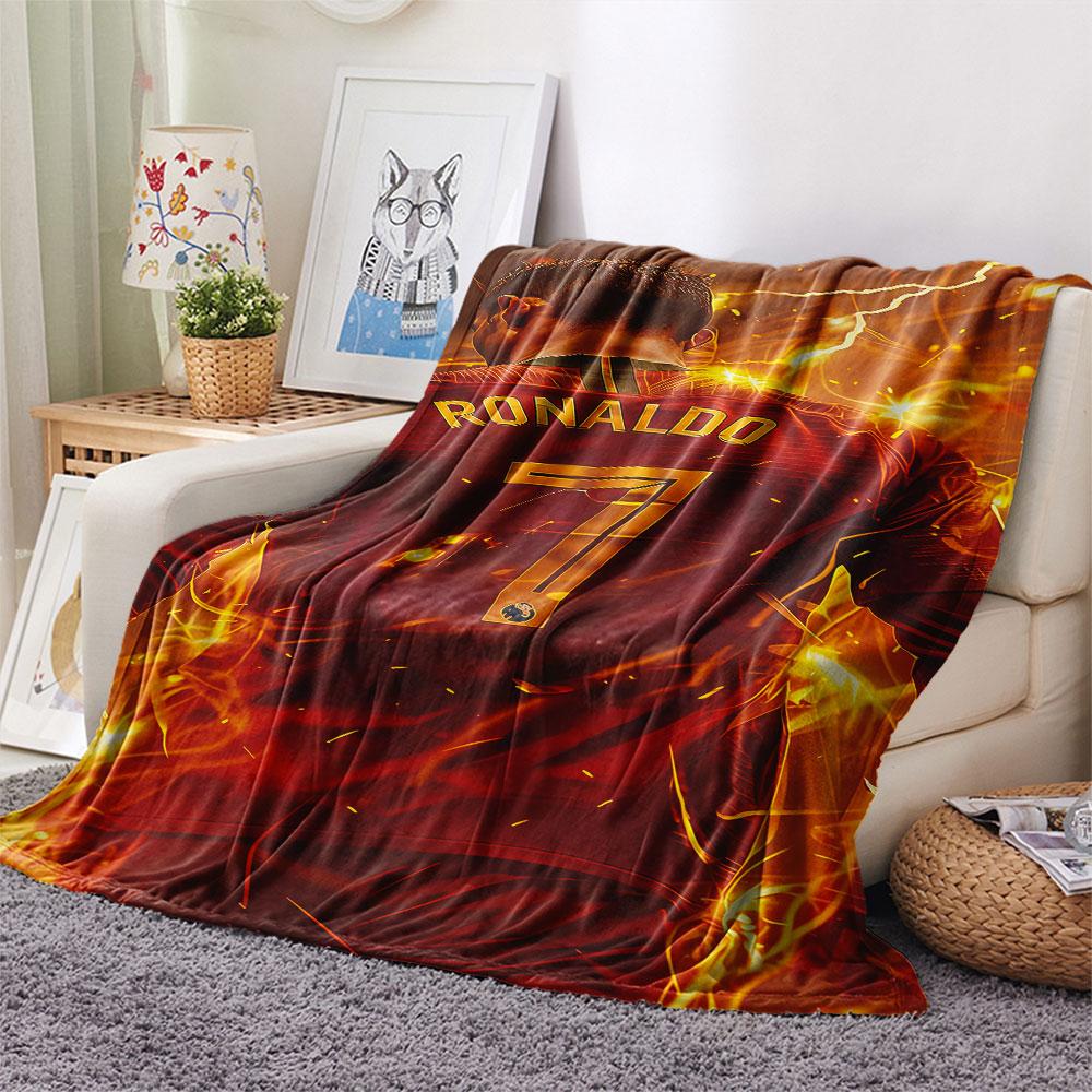 1PC CR7 Cristiano Ronaldo Patterned Flannel Blanket Suitable For All Seasons for Home Decor Warmth and Comfort Gifts Holiday Present