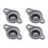 KFL000 10mm Self-Aligning Pillow Block Flange Bearings Zinc-Aluminum Alloy(silver)(4Pcs) Less