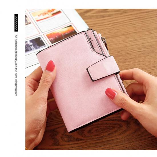 Fashion Women Wallet PU Leather Elegant Lady Wallets Hasp Zipper Design Short Coin Purse ID Card Holder