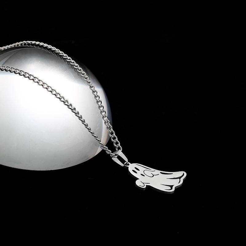 Little Ghost Pendant Titanium Steel Necklace Hip Hop Men and Women Necklace Accessories