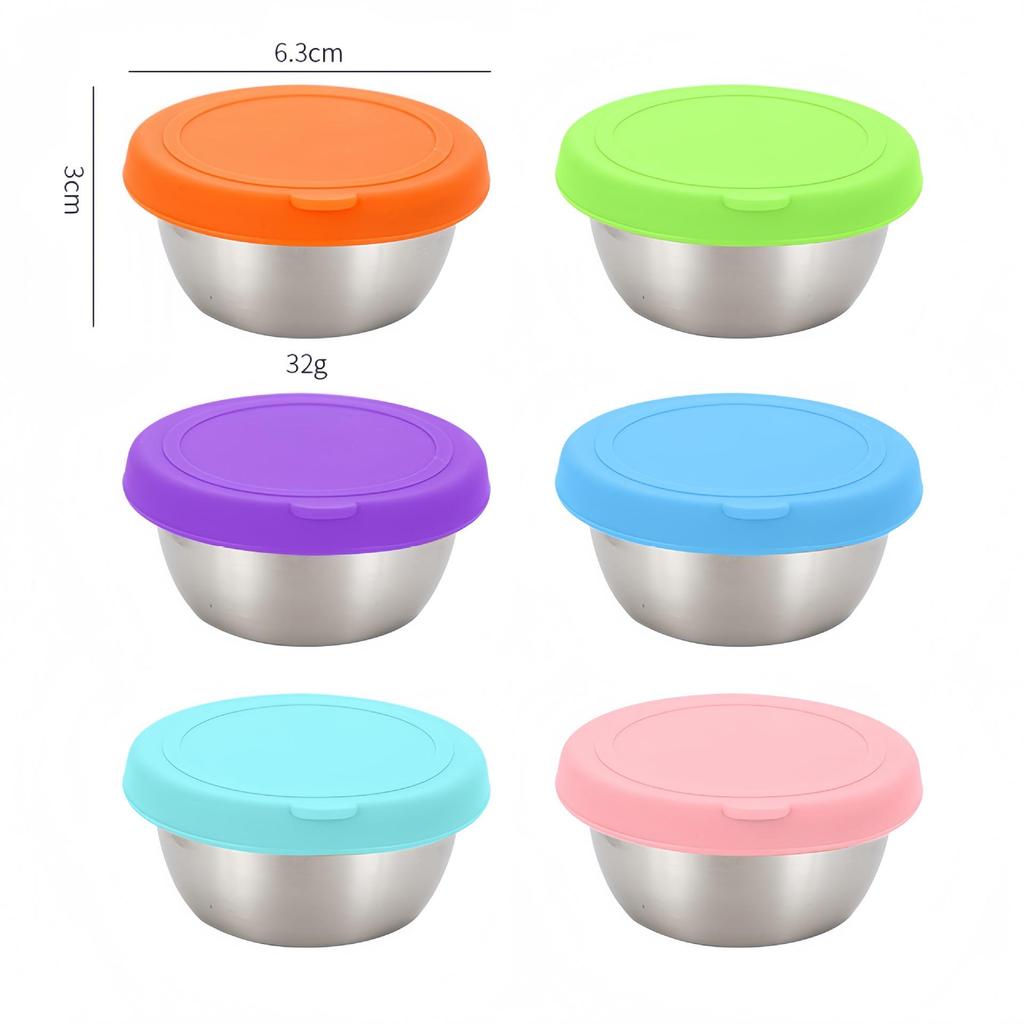 Portable Stainless Steel Sauce Cup with Leak-Proof Silicone Lid - Ideal for Outdoor Salads