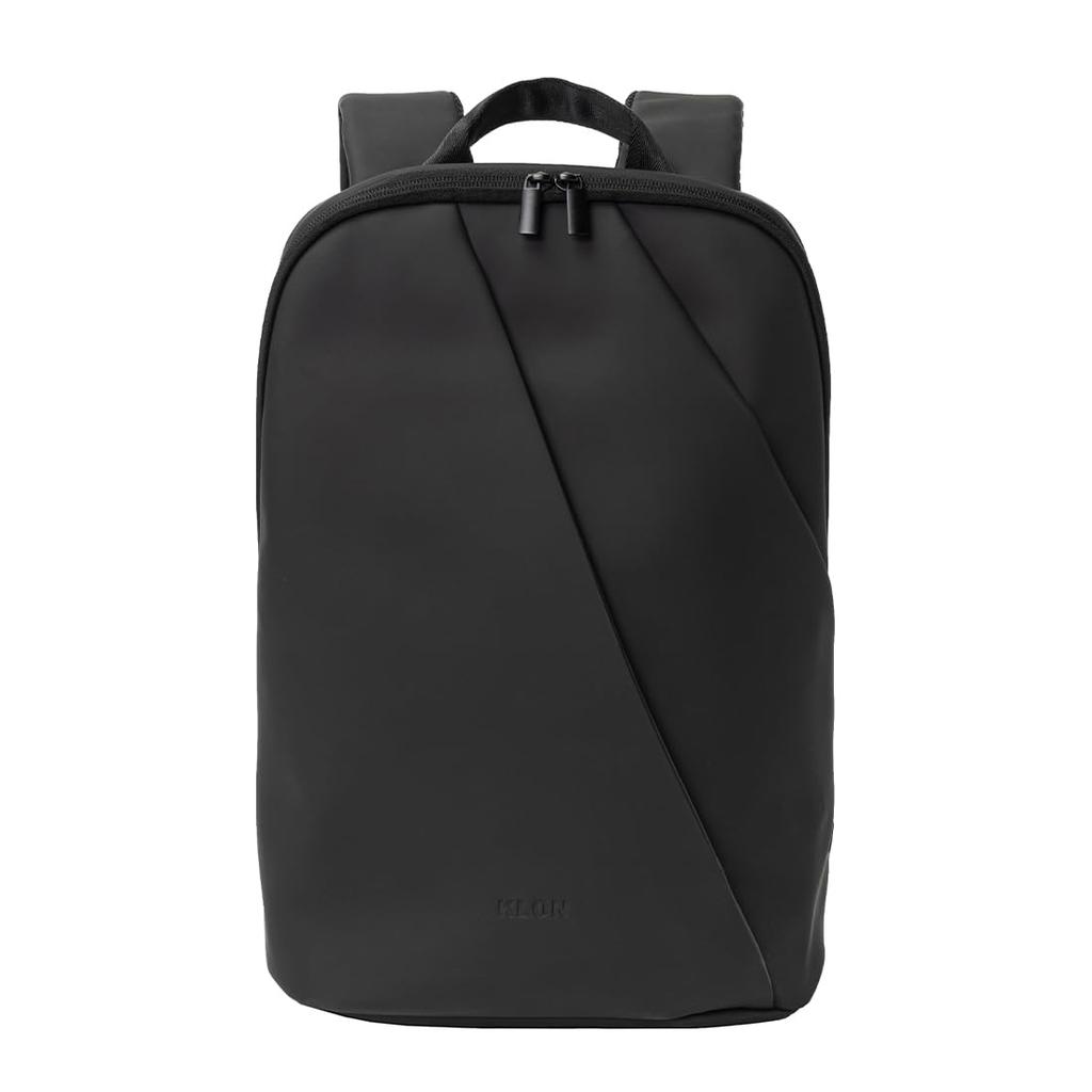 KLON Matte Coated Rucksack - Wav Black, a Lightweight, Waterproof, Slim Business Backpack for Men and Women, Perfect for Commuting or Office Wear.