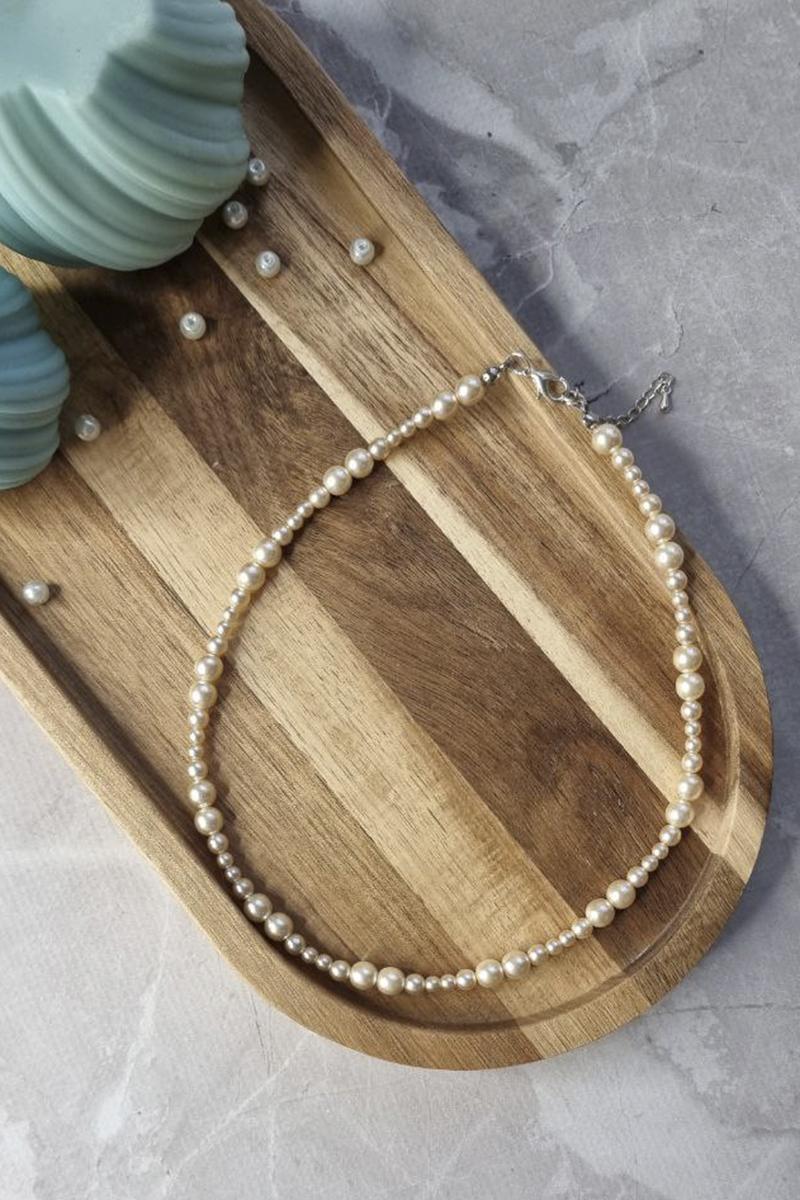 

Чокер зі штучних перлів – Делікатне намисто з бісеру для жінок one size слонова кістка