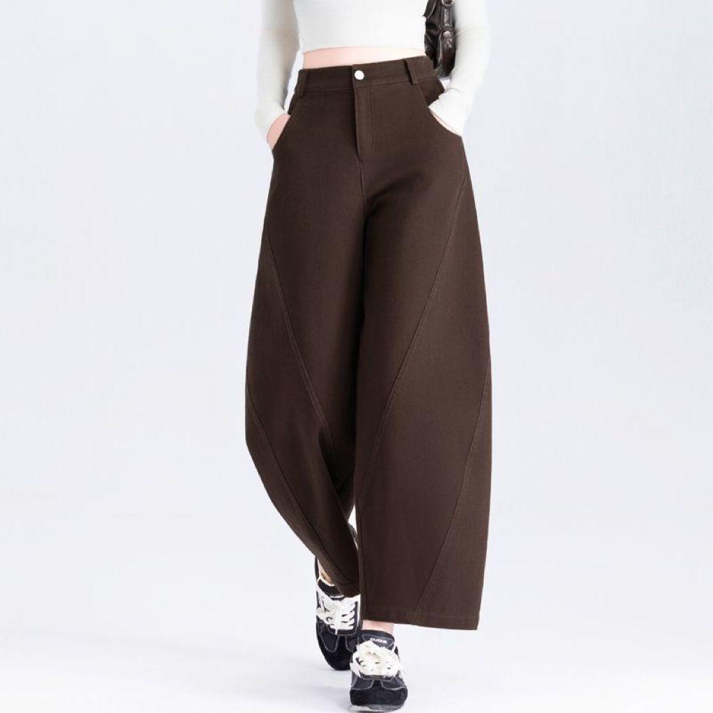

Petite Women s High-Waisted Crooked Leg Balloon Jeans - Autumn 2025 Nine-Tenth Length Slim Fit Size 26