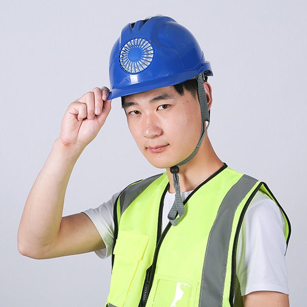 

Sunscreen Safety Hard Hat Adjustable Safety Helmet Breathable Solar Power Fan Helmet Industrial червоний