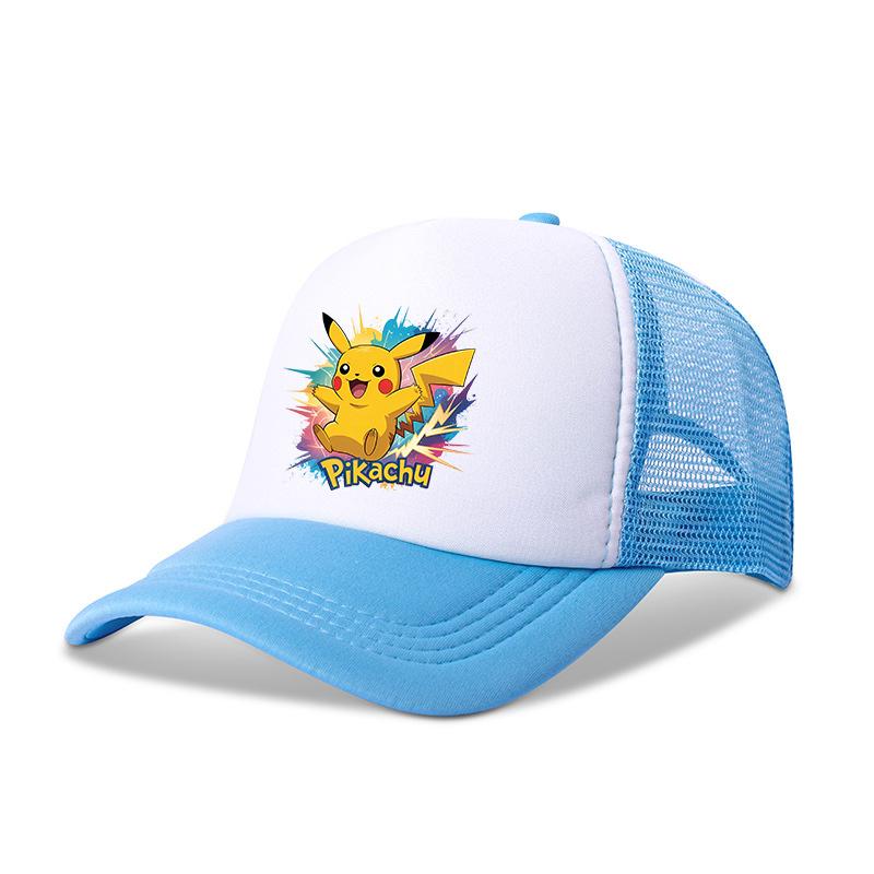 Pokemons Baseball Cap Anime Cartoon Printed Sunshade Peaked Caps Kids Adult Summer Breathable Sunhat Cute Boys Girls Mesh Hats