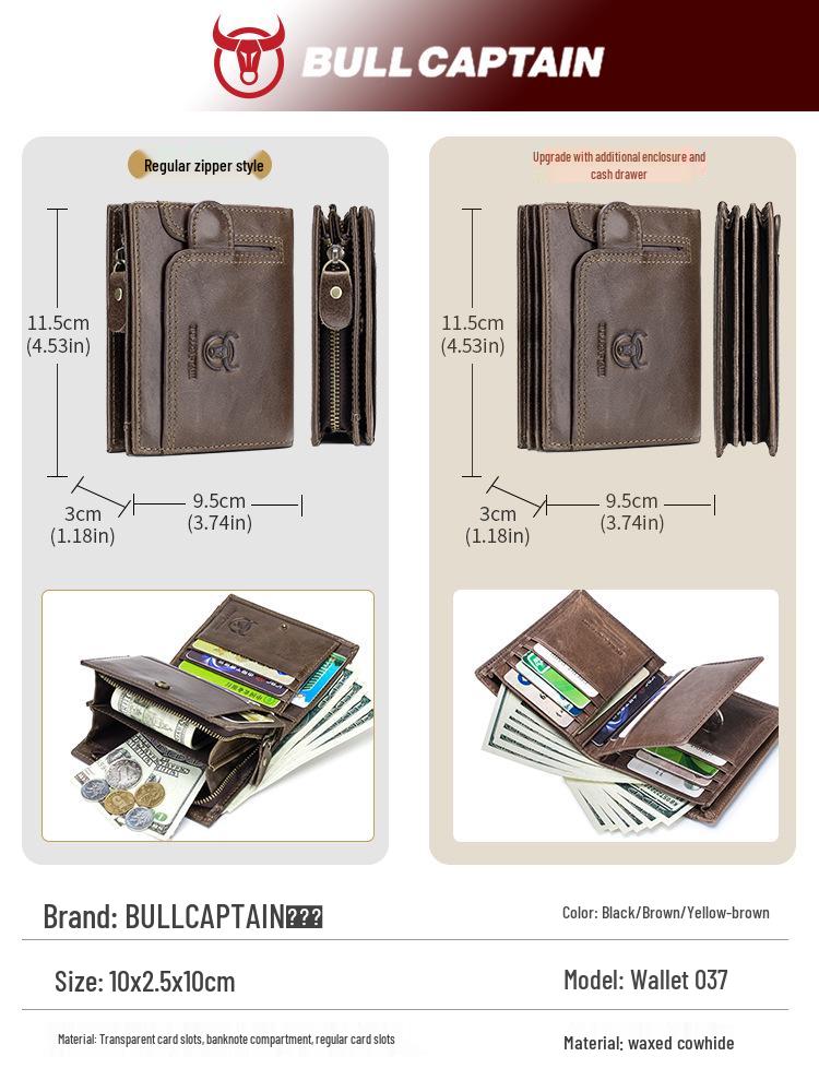 Herren Geldbörse und Kartenhalter aus echtem Leder