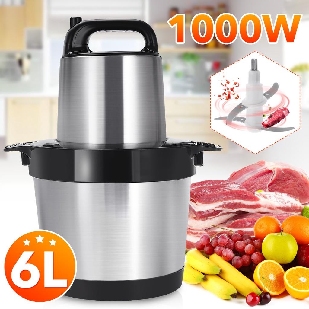 6L Electric Meat Mixer Blender Grinder with Double Knife Stainless Steel Electric Chopper Automatic Mincing Quiet Food Blender