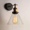 Ny Stilig Retro Vintage Industriell Loft Vegglampe med Klar Glasskjerm og Metall Trekant Ovalt Design - Vintage Industriell