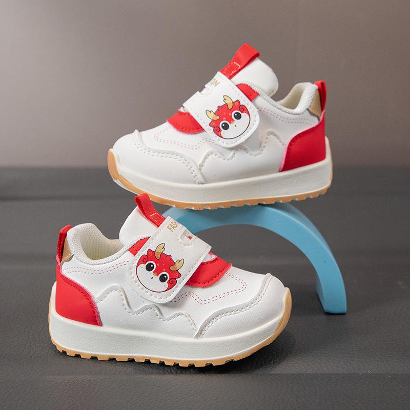 2026 Spring/Autumn Baby Velcro Sports Shoes - Soft, Non-slip, Breathable, Cartoon Design for Boys and Girls
