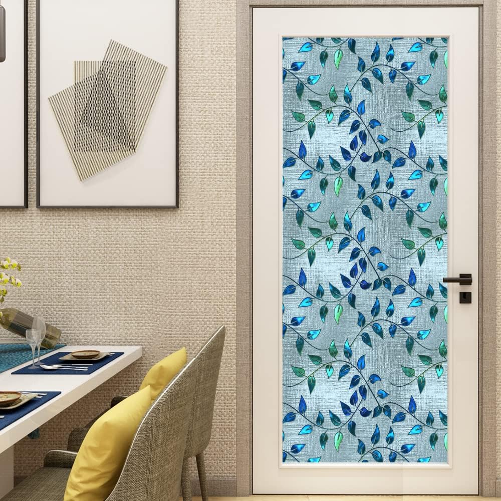 Frosted Stained Glass Window Decals Non-Adhesive UV Proof Static Window Clings Removable Stained Glass Window Sticker