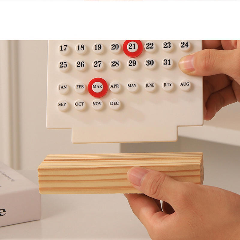Useful Wood Perpetual Calendar Montessori Cute Desk Calendars Adjustable Week Month Date Display Home Office Desks