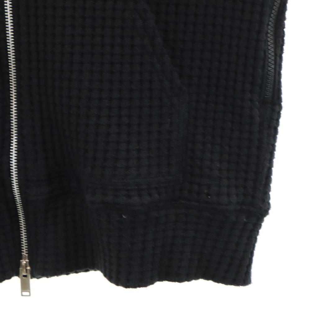 Seagreen Made In Japan Wool Long Sleeve Waffle Zip Hoodie 4 Black Men's Used