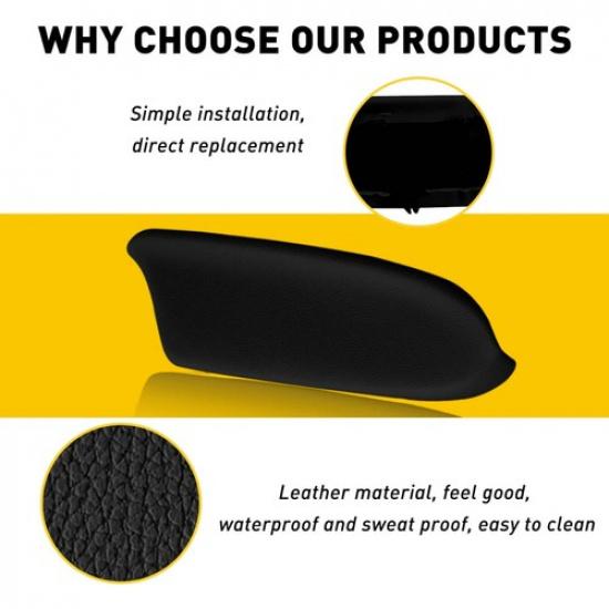 Black Armrest Leather Front Door Panels Armrest Lid for 2008-2012 Honda Accord