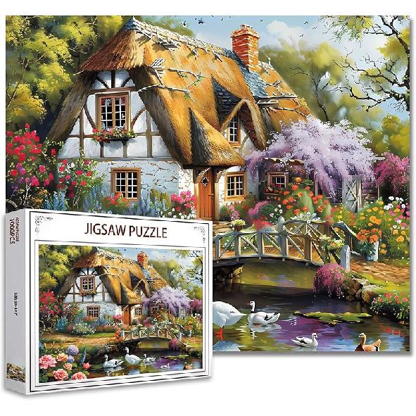Tucocoo Jigsaw Puzzles 1000 Pieces for Adults-Colorful Seaside Town Hardboard Puzzle-Challenging Puzzle Perfect for Game Nights-DIY Home Wall