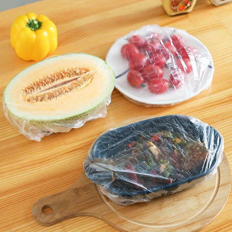 100pcs BPA-Free Multi-Size Plastic Food Covers - Uncharged Seal Wrap Set for Fruit, Meals, Leftovers