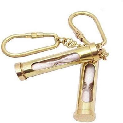 Sanduhr-Sanduhr-Schlüsselanhänger aus Messing, 2er-Set