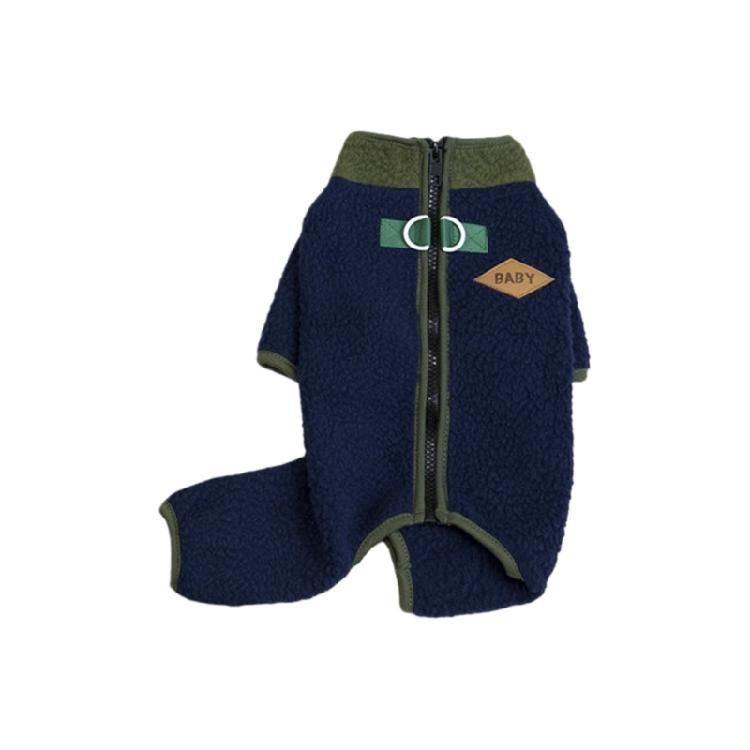 Plush Fleece Dog Coat with Leash Hook Winter Apparel Jumpsuit For Corgis Devons Small Breeds Soft Warm Pet Warm Romper