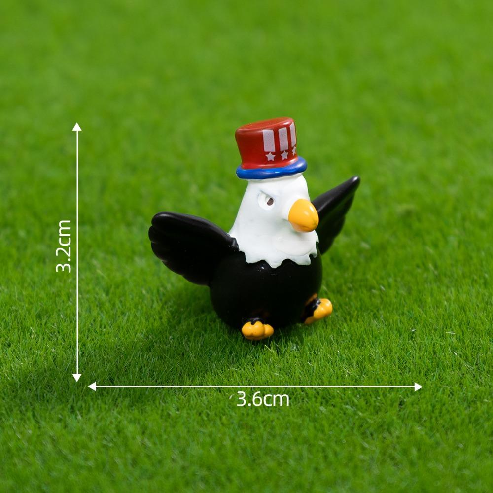 Resin Material Bald Eagle Figure Patriotic Design Mini Size American Bald Eagle Detailed Sculpture Bird Figurine
