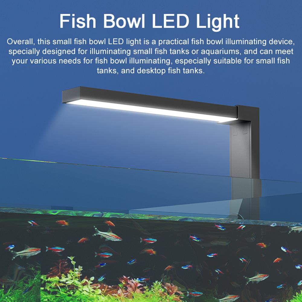 ABS Small Fish Bowl LED Light Desktop Aquarium Algae Aquatic Plants Light Dual Mode Switching Aquarium Fill Light Three
