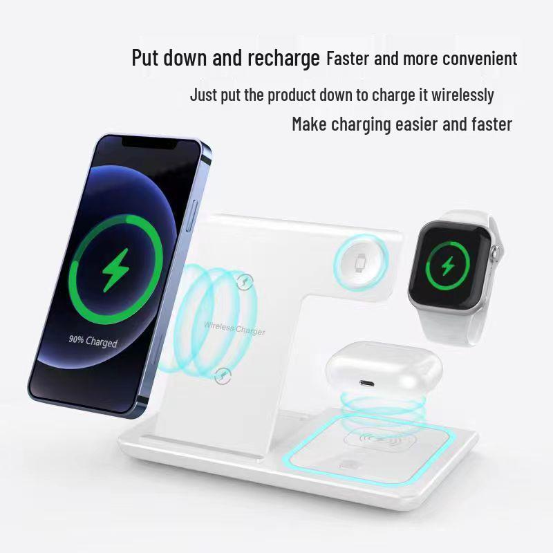 Foldable 15W Magnetic 3-in-1 Wireless Charger Stand for Apple Devices