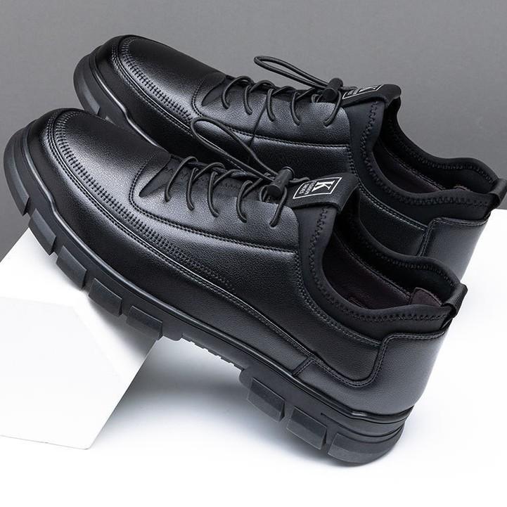 Men's 2025 New Black Leather Business & Casual British Style Soft Shoes