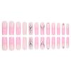 Sweet Heart Design Press-On Nails With Rhinestones French Tip Fake Women Daily Wear