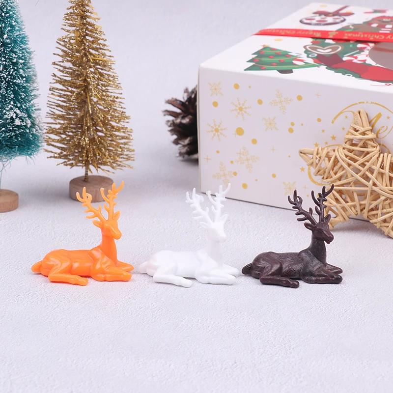 Plastic Nordic Reindeer Statue Christmas Table Decor Elk Figurine Holiday Ornament Home DecorGift Festival PartyGarden Sculpture