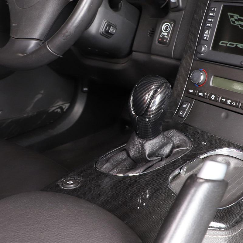 ABS Carbon Fiber For Chevrolet Corvette C6 2005-2013 Car Gear Shifter Gear Protector Head Cover Cover Car Interior Accessories