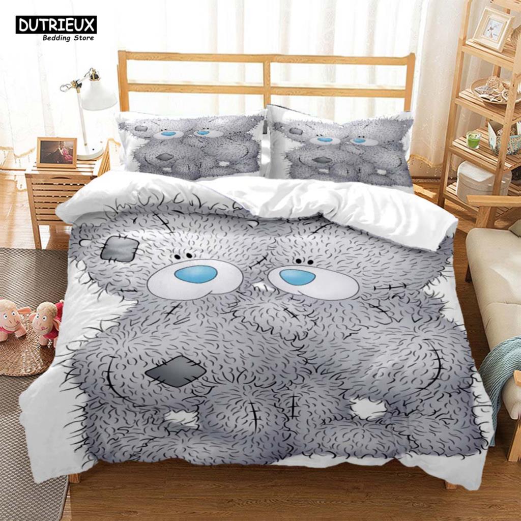 Cute Little Bear Printed Polyester Soft And Comfortable  Comforter Bedding Sets For Children  Complete Size Customizable