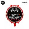 Racing Theme Party Decor Black and White Plaid Wheel Foil Balloon Sport Car Traffic Light Balloon Birthday Racing Party Supplies