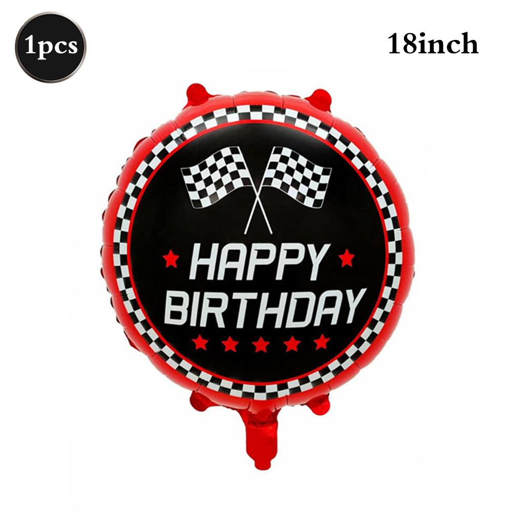 Racing Theme Party Decor Black and White Plaid Wheel Foil Balloon Sport Car Traffic Light Balloon Birthday Racing Party Supplies
