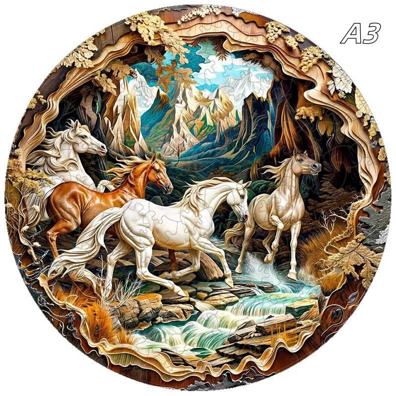 Non-Toxic Interactive 3D Cave Jurassic Animal Wooden Puzzle Game - Educational Toy For Kids And Adults - Ideal Birthday Gift Jigsaw Puzzle