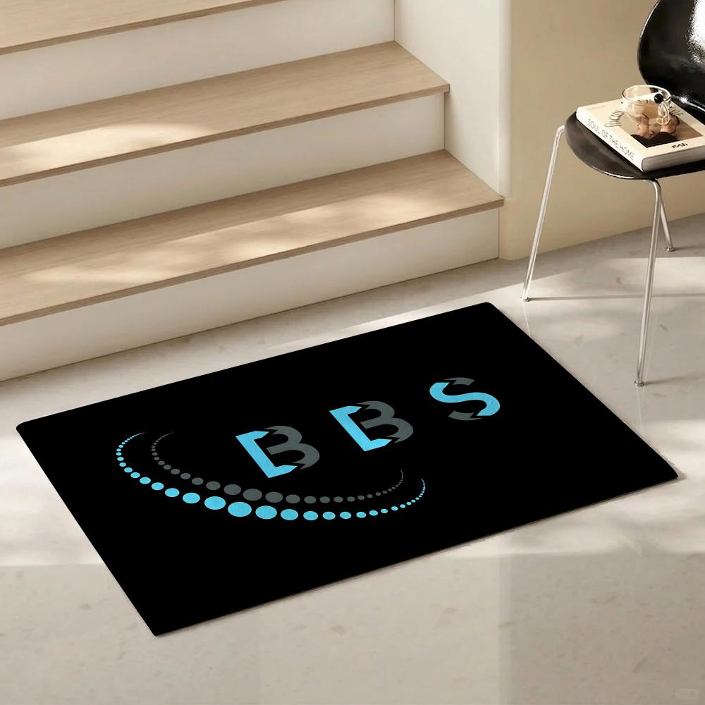 Auto B BBS Floor Mat Eco Friendly Flannel Doormat Non Slip Odorless Soft Short Plush Indoor Floor Rug