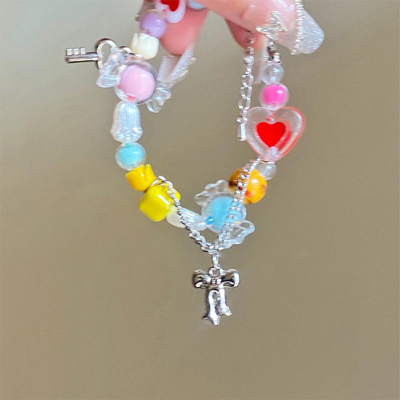 Colorful Acrylic Beads Bracelet Charm Bracelet Party Birthday Gift For Women Sweet Cool Girl Jewelry