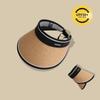 UV Vinyl Sun Protection Empty Top Hat Women's Summer Foldable Straw Visor UV Protection Cycling Versatile Sun Hat