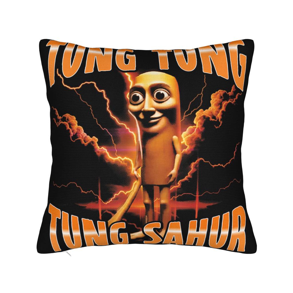 Federa Cuscino Tung Tung Sahur Cartoon Friends Copricuscino Comodo per Sedia Salotto Federe Cuscino Retro Trendy