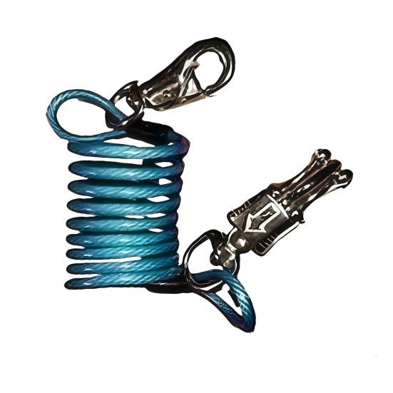 

Horse Bungee Lead Rope Adjustable Equine Performance Leash Extender Impact Absorbing Coiled Lead Rope for Camping Trail Riding Grooming синий