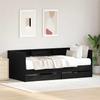 Daybed In Black Oak Finish 75 X 190 Cm Engineered Wood