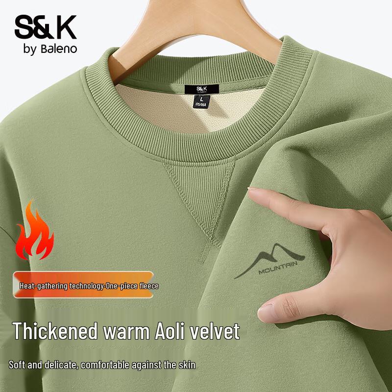 Baleno Men's S&K Series Retro Heavyweight Fleece-Lined Sweatshirt