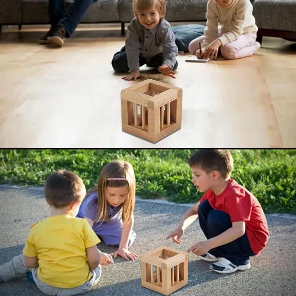 Classic Wooden Unlock Toys Luban Lock Ming Lock Toys Wooden Difficulty Burning Mortise Hig W8S7
