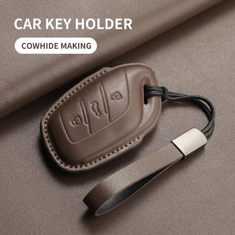 Leather Car Smart Remote Key Case Cover Shell For Roewe RX5 I5 I6 RX3 RX8 ERX5 D6 D7 D5X Durable Anti-Scratch Auto Key Protecter